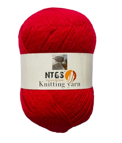 NTGS Vardhman Big boss (Red) 400 gm. Wool Ball Hand Knitting Wool/Art Craft, Needle Acrylic Knitting Yarn Thread Dyed Shade no-10