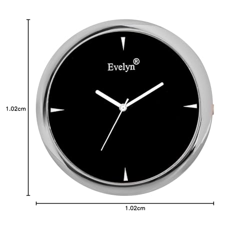 Evelyn Metal Analog Classic Round Table Clock (Black, 0.2 Inch X 0.4 Inch X 0.4 Inch)