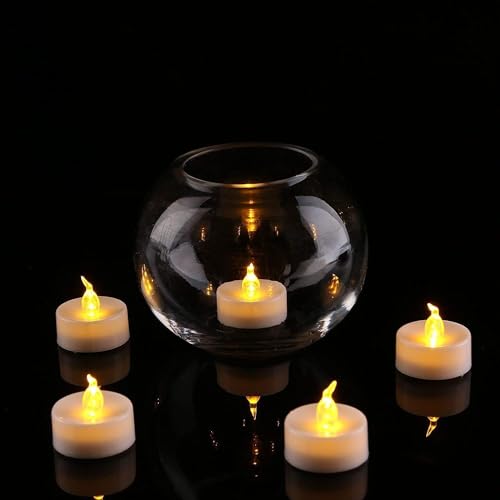 B S NATURAL New Year Plastic Flameless and Smokeless Diya Candle Battery Operated/Powered Tea Light (Multicolour) - Pack of 06