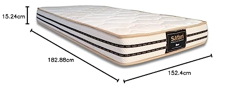 Safari The Mattress Company Memory Foam Mattress, Medium Firm, Queen Size Bed, High Density Foam, 6 Inch Thickness (72X60X6) | 5 Years Warranty