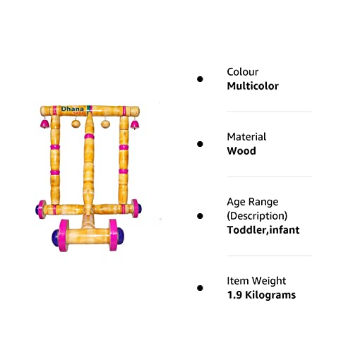 Dhanasara Baby Wooden Walker Traditional Wooden Walker For Babies First Step Activity Walker For Kids Perfect Age For 6 Months and Above