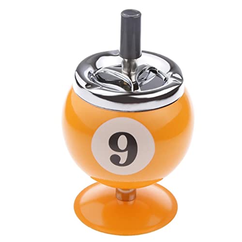 LOOM TREE Collectible Gift Aluminum Pool Billiard Ball Ashtray with Base Yellow 9 | Indoor Games | Billiards | Accessories & D?Co | Other Billiards Accs & D?Co