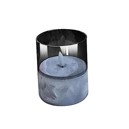 UJEAVETTE® Flameless Led Candle Crafts Tea Light Candle for Living Room Hallway Bedroom 8Cmx8Cmx10Cm Grey