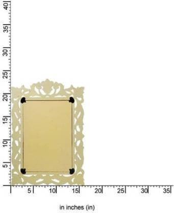 VAS Collection MDF Mirror Frame for Wall Decor,Bedroom,Living Room,Bathroom & Hallway,24"x18" (Yellow)