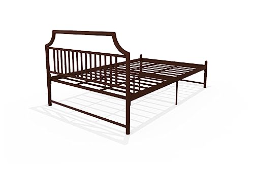 Universe Furniture Zein Metal Bed Without Storage (Matte Finish, Brown) (with Mattress, Queen)