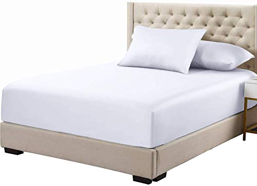 Split-King (2 TXL), White : Split-King: Adjustable King White Silky Soft Bed Sheets 100% Rayon from Bamboo Sheet Set