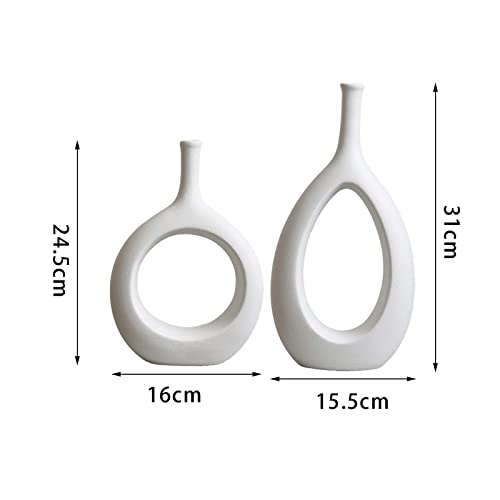 CLUB BOLLYWOOD® Set of 2 Ceramic Hollow Flower Vases Modern Art for Home Decoration White| Home & Garden | Home D?©cor | Vases | Vases