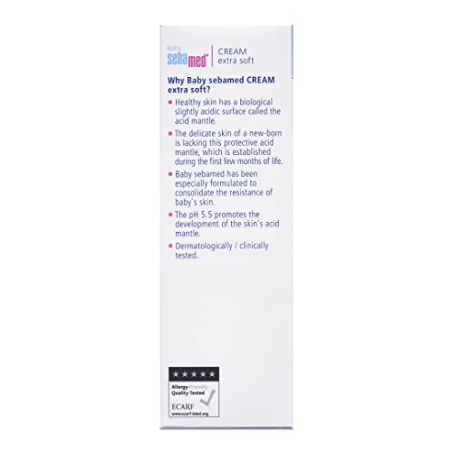 Sebamed Baby Cream Extra Soft 200m|Ph 5.5| Panthenol and Jojoba Oil|Clinically tested| ECARF Approved