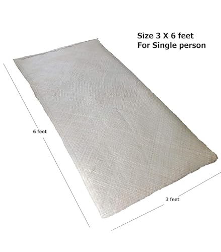 RANG Roots Single Size Sheetal Pati, Weaving mats/Mets, Madur, Mattress (White)