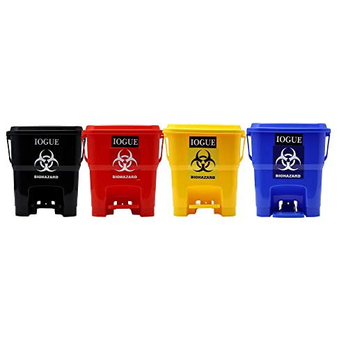 V.S Trader Modern Lightweight Dustbin for Home and Office 10Ltr, Red Black Yellow Blue pack Of 4