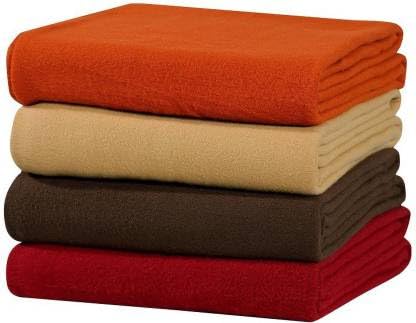 ELSTONE Home Solid Single AC Blanket for AC Room-P4-Orange, Cream, Brown, Maroon