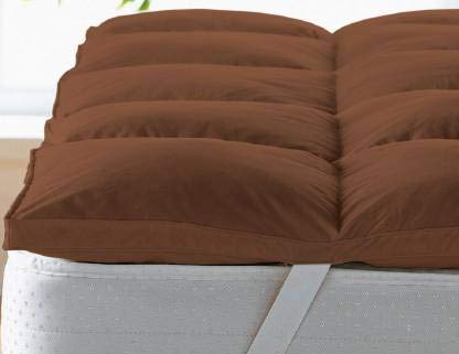 Rajasthan Crafts Microfiber Extra Thick 2.5 Inches Mattress Topper Padding Pad fits Mattresses up to 12”; Water Resistant and Dust Proof (Brown, 72x78 inches)