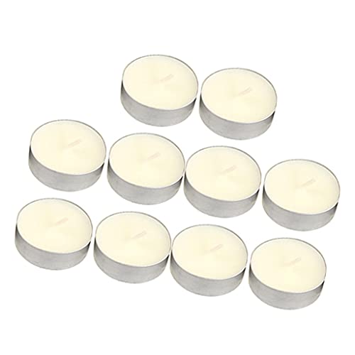 ATORSE® 10Pcs Smokeless Round Tealight Candles 3.5X1Cm White