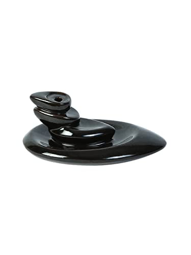 TAYHAA Black Resin Smoke Fountain with Backflow Incense Cone