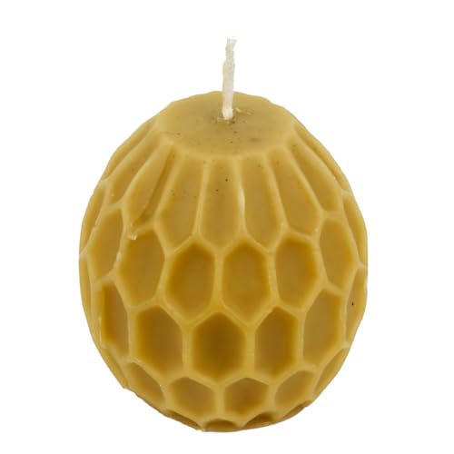 ANP BEE® 100% Pure Natural Hand Made Bees Wax Round Honey Comb Candles I Smokeless I Non Toxic & Tall Candles for Home Decor with 18 Hours Burn Time I 3.5 X 3.2 Inch Golden Yellow (Pack of 3)