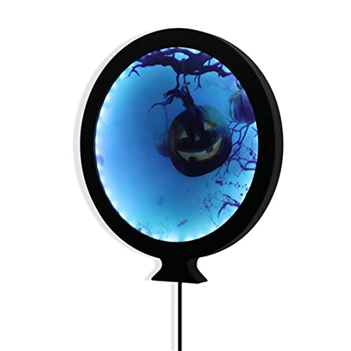 CALANDIS LED Wall Mirror Bathroom Mirrors with Light 24CM Round Decorative Halloween