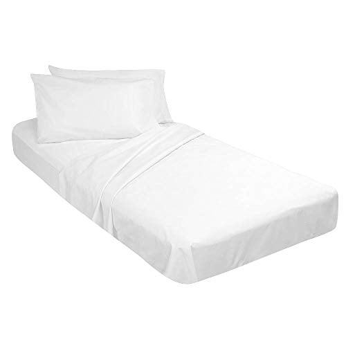 Yarns of Cotton Bed Cot Fitted Sheet - 30" x 75" White Solid - 2 Qty Cot Fitted Sheet Only - Cot Size Mattress 4"-8" Deep - Perfect for Narrow Twin/Cot Size/Rv Bunk/Guest Bed/Camping Cot