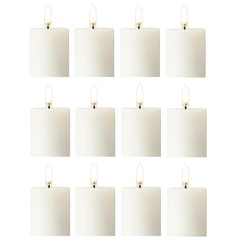 AD Art Creations 2x2 Inch Smokeless & Dripless Unscented White Round Pillar A Grade Perafin Candle 10 Hours Burning Time Decoration, Best Gift, Celebration & Everyday use Pack of 24