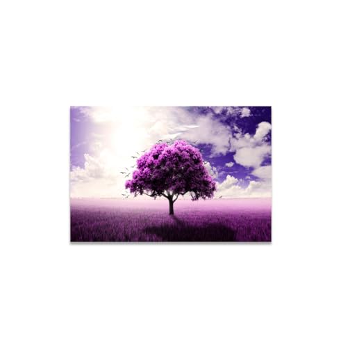 GADGETS WRAP Canvas Gallery Wrap Framed for Home Office Studio Living Room Decoration (14x11inch) - Pink Tree Abstract