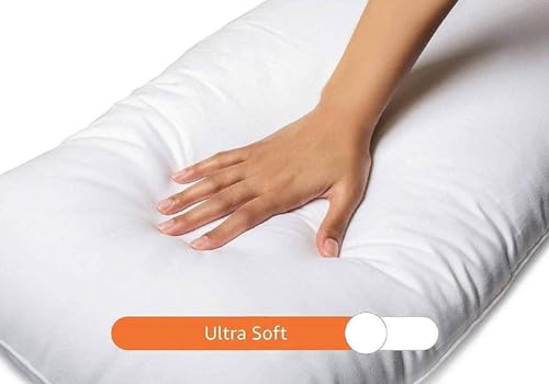 CozyCraft Microfiber Soft White Pillows | Pillows for Sleeping White - Set of 2 (Size - 16x24 Inches Or 40x60 cm) (Pack of 2 | White Pillows Microfiber)