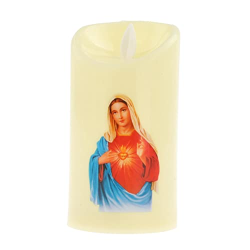 TOG Electronic Candle Flameless Pillar Light Decoration Sacred Heart Female'|Home & Kitchen| Home Decor| Candles'