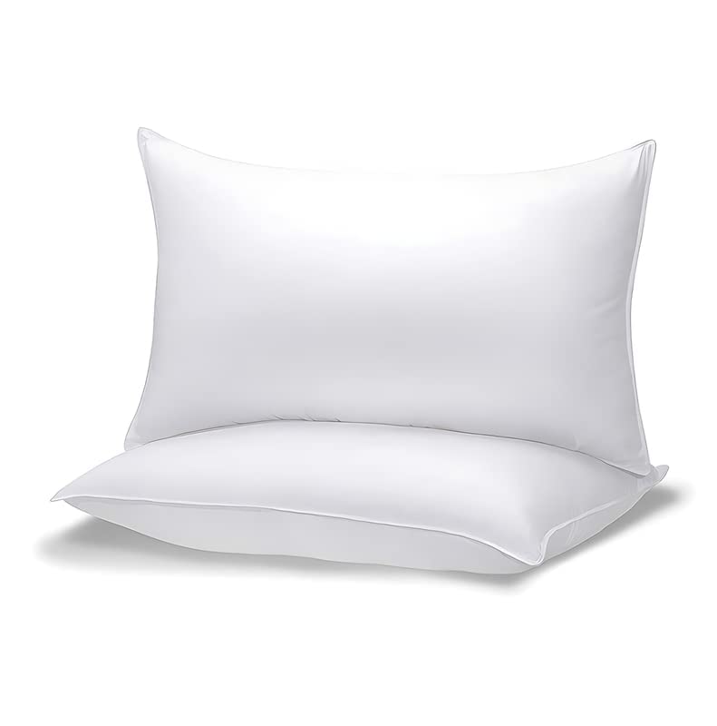 JY Microfiber Soft White Pillows Set of 2 Pack of 2 Pillow Cotton 16 x 24 Inches Or 40 x 60 cm Well-Filled Pillows for Sleeping Experience Luxurious Comfort