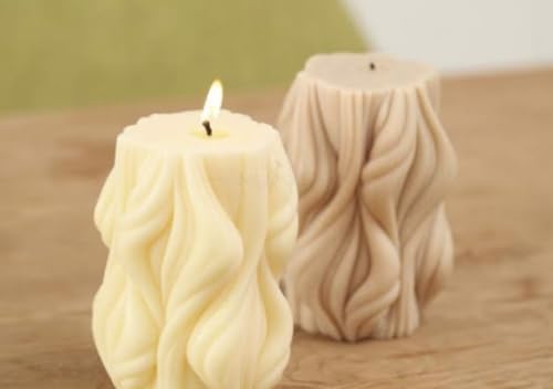 Carved Wave Set of 2 Candles Scented Luxury Soy Wax