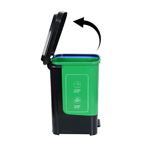 Nilkamal TWINDB10L 10 Liter Twin Dustbin Home Paddle Plastic Modern Step On Dustbin With Lid For Kitchen With Easy Detachable Bucket For Home, Office, School, Hotel, Hospital,Bathroom Waste bin