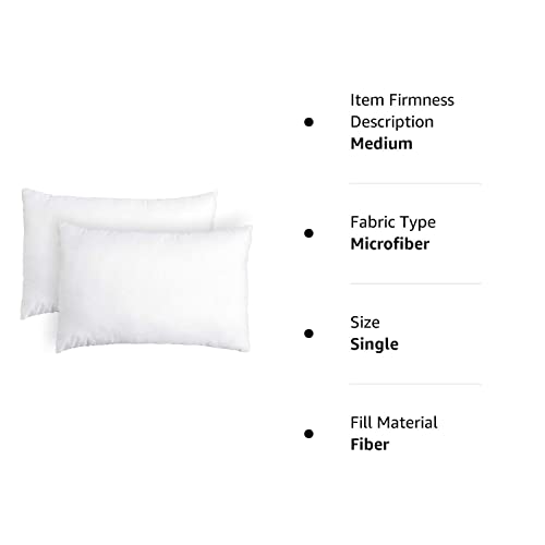 Romance Pillow Microfiber Pillow (GHH001, White) - Set of 2