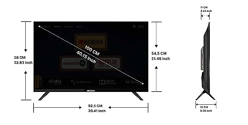 Kodak 100 cm (40 inches) 9XPRO Series Full HD Certified Android LED TV 409X5061 (Black)