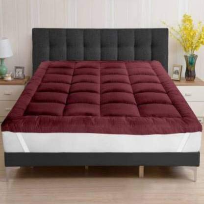 Rajasthan Crafts Ultra Soft Microfiber Mattress Topper/Padding (Double Bed (72inch x 72inch), Maroon)