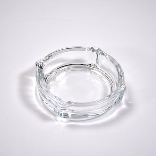 Glass Brunswick Crystal Quality Cigar Cigarette Ashtray Round Tabletop for Home Office Indoor Outdoor Home DÉCOR