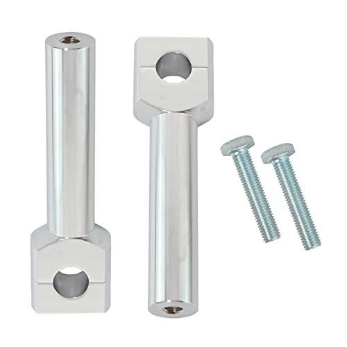 UJEAVETTE Motorcycle Handlebar Riser Kit 22/25mm Universal for Motocross Silver 25MM
