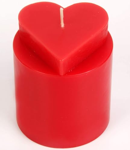 Unscented Designer Heart Pillar Candle