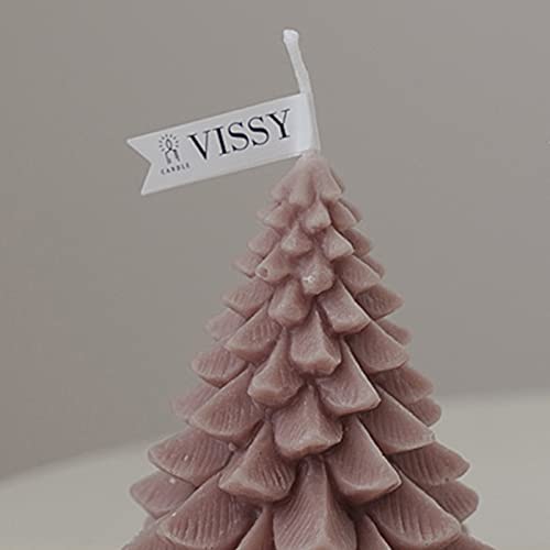 ATORSE® Christmas Tree Wax Scented Candle Creative Curve Home Decor Prop Light Brown