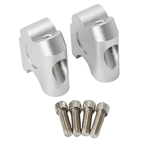 UJEAVETTE 7/8" 22mm Motorcycle ATV Dirt Bike Motocross Handlebar Risers Silver