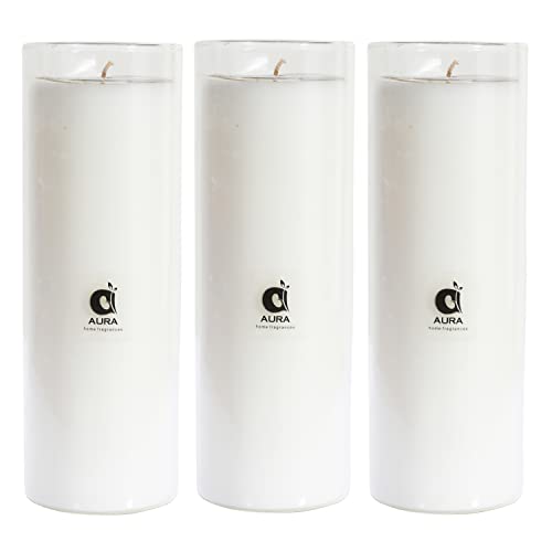 AURA Utility BOROSLATE Glass UNSCENTED Soy Wax Candle VASE - Pack of 3 White