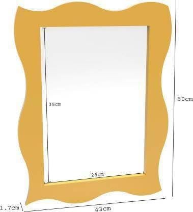 Vas Collection MDF Mirror Frame for Wall Decor,Bedroom,Living Room,Bathroom & Hallway,20"x16"(Yellow)