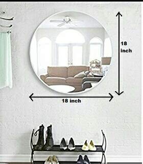 SEVEN HORSES Round Bevelled Frameless Mirror 18 inch. (Round 18 inch)