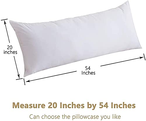 ATOOTFUSION Microfiber Insert Soft Long Bed Breathable Full Body Pillow for Adult Side Sleeper (White, 20 x 54 inch)