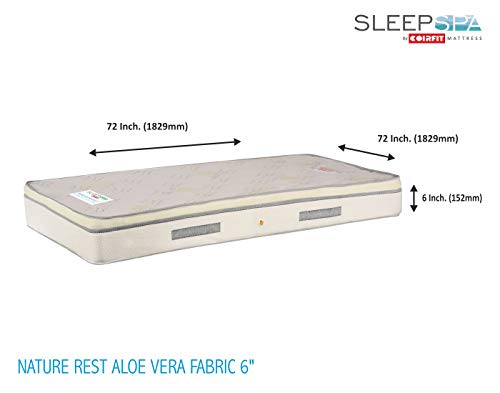 SLEEPSPA by COIRFIT Nature Rest Aloe Vera Fabric with HerbFRESH��Technology 6' Inch King Size Memory Foam Mattress (72 x 72 x 6)