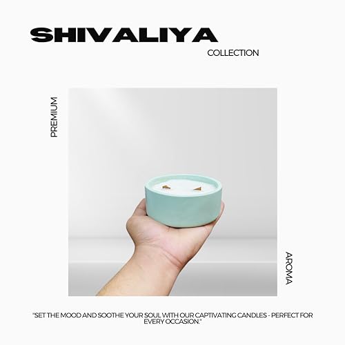 Shivaliya Collection High-Strength Concrete Round Shape Candle Jar with Aroma Fragrance | Premium Scented Soy Wax Fill | 20-25 Hr Burn Time | Home Decor Item | Gifts for Memorable - (Large, Green)