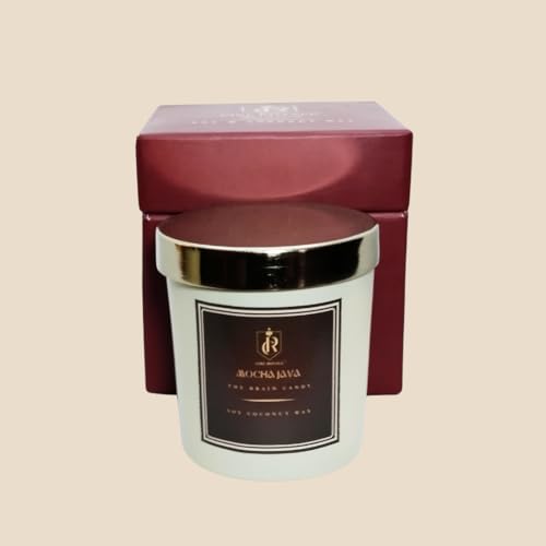 Cire Royale| Luxury Scented Candle with Golden Lid| 100% Soy & Coconut Wax Blend| Classic 125gms |Gift for Coffee Lovers | Mocha Java - The Brain Candy