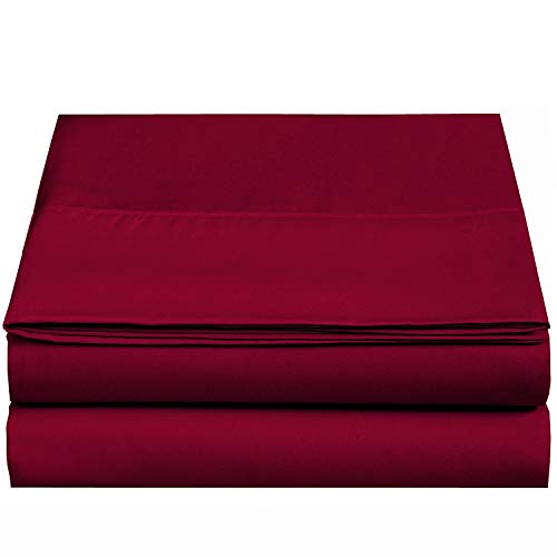 GlobalNiche® CC&DD Home Fashion Velvety Brushed Microfiber Flat Sheets(2-Pack), Full, Red