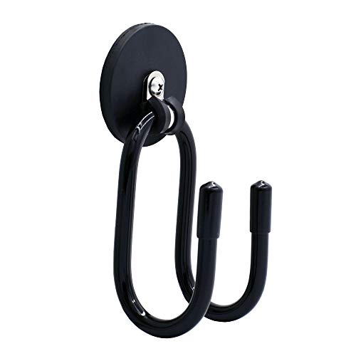 YYST Magnetic Hanger Magnetic Hook for Cowboy Hat, Hard hat, Cords,Tools,Bags,Towels, etc 2.5" Diameter Magnet - No Scratches to The Surface - W Style (1)