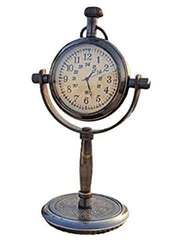 TARANO Antique Brass Rounded Shape Table Clock for Home Study Living Room Home & Office Decor Survey & Testing Equipment