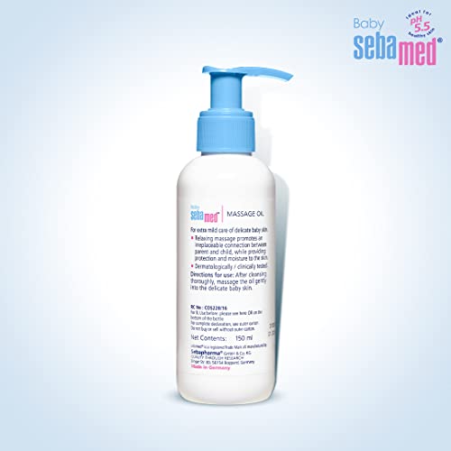 Sebamed Baby Massage Oil 150ml| Contains Soya Oil & Vitamin F |Non greasy | Does not solidify