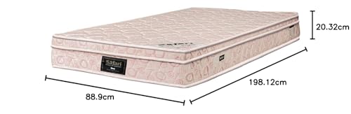 The Mattress Company | 5 Years Warranty | Spring Euro Top Single Bed Mattress, Dual Comfort 8 Inch Thickness (78x36X8)