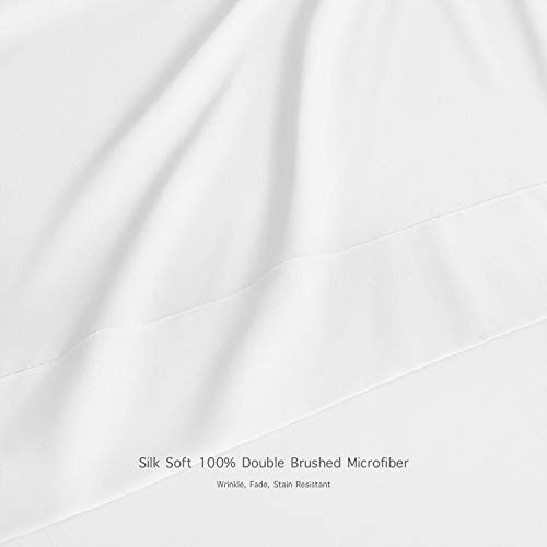 Full, White : Luxe Bedding Bed Sheet Set - Brushed Microfiber 2000 Bedding - Wrinkle, Fade, Stain Resistant - Hypoallergenic - 4 Piece - Unique Christmas Presents for Family (Full, White)