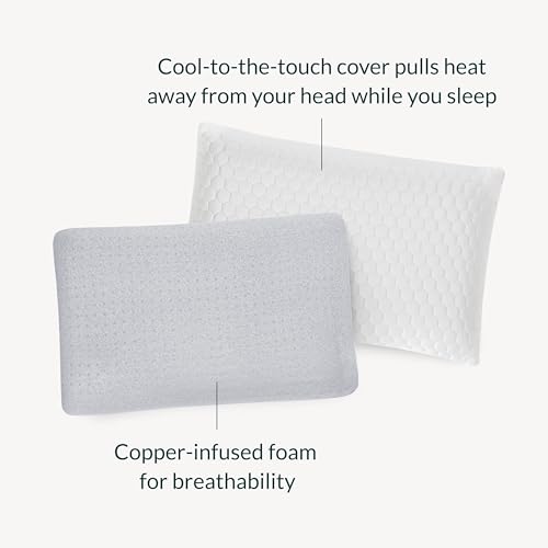 Leesa Ultra Cool Memory Foam Pillow, King High Loft, White